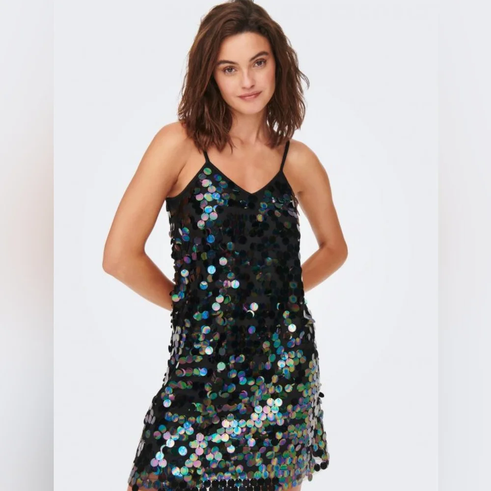 NWT Onlemili S/l Sequins Black Short Party Holiday Sexy Mini Dress - Picture 6 of 16